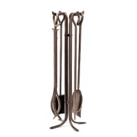 Plow & Hearth 36163-Brz Hand-Forged Fireplace Tool Set B  13 Dia. x 28H  Bronze - B007JXR9G4